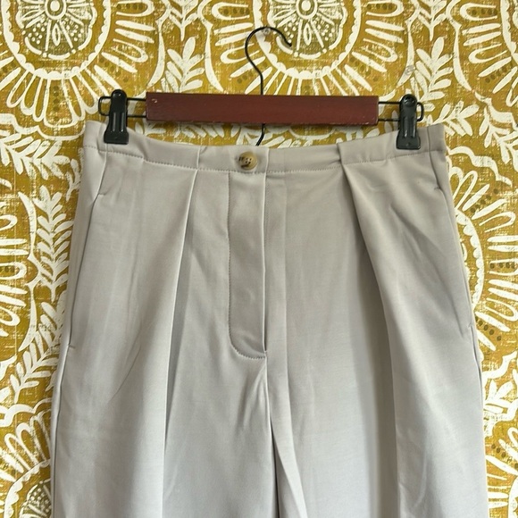 NWOT Free People Tyler Menswear Pleated Wide Leg Trousers in Dove Grey Sz XS - Picture 5 of 11